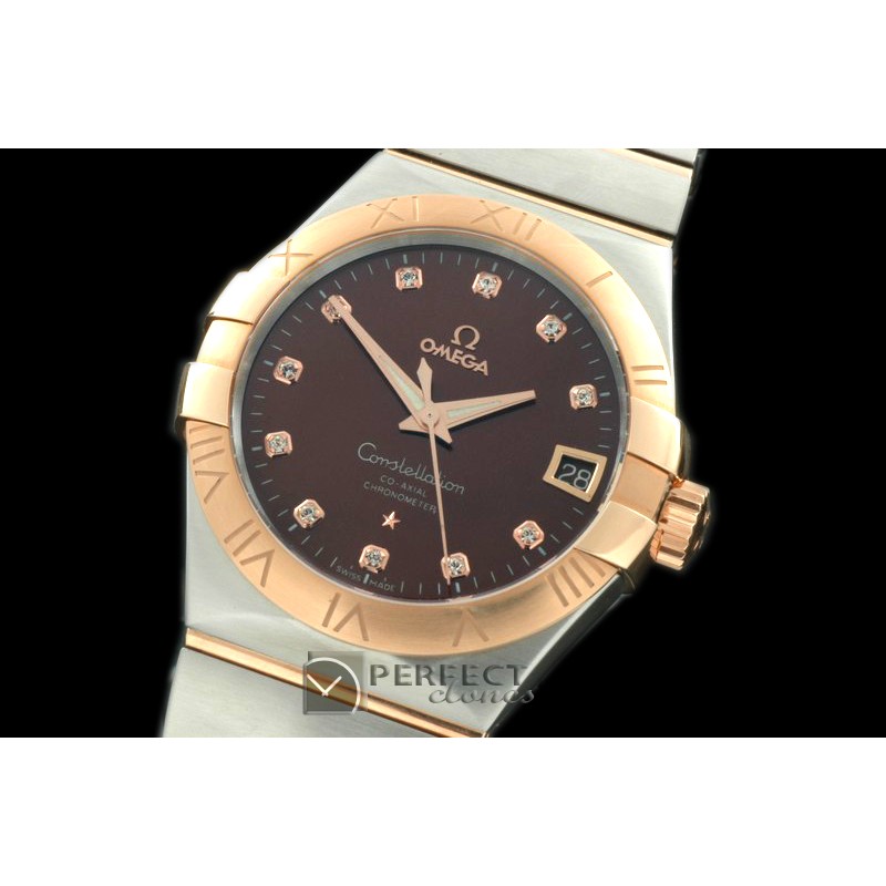 OMCO00058 Double Eagle Men Auto SS/RG Brown Diam Miyota 9105