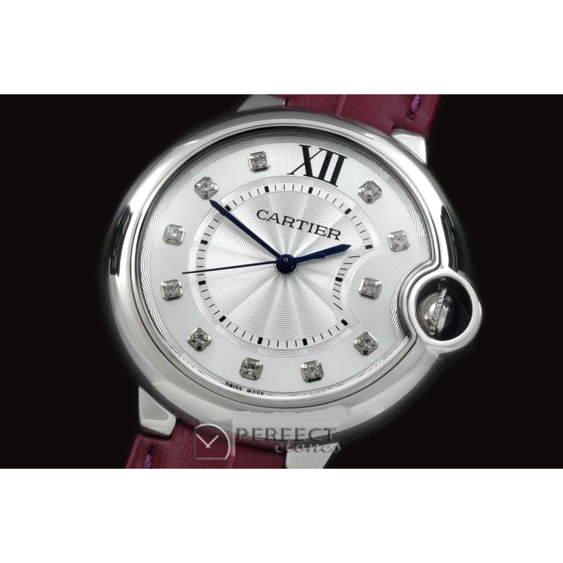 CARBA-MID-06L Ballon De Cartier Mid SS/LE White Diam Miyota