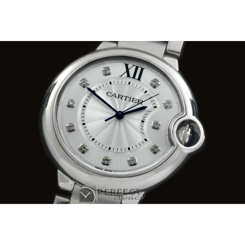 CARBA-MID-06 Ballon De Cartier Mid SS/SS White Diam Miyota 9