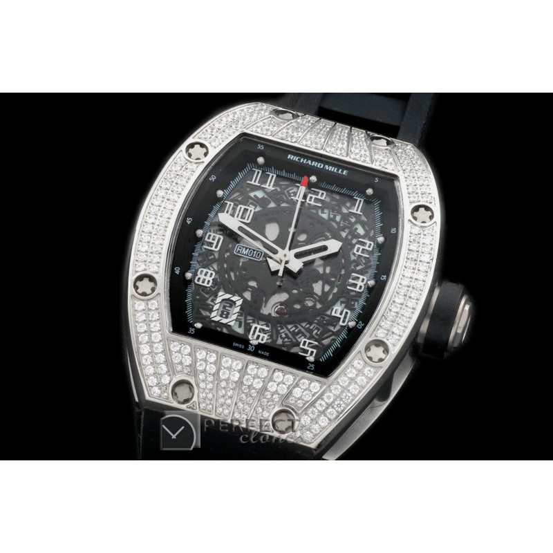 RM010-102 SS/RU Diam/Black Asian 21J Decorated