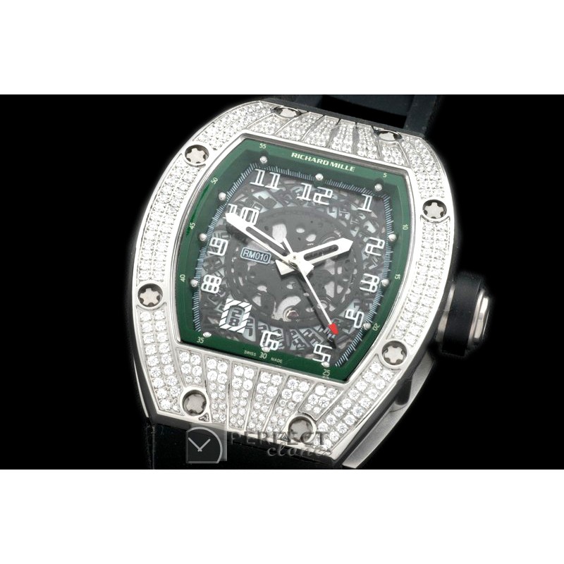 RM010-105 SS/RU Diam/Green Asian 21J Decorated