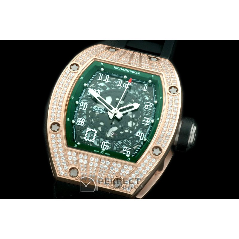 RM010-115 RG/RU Diam/Green Asian 21J Decorated
