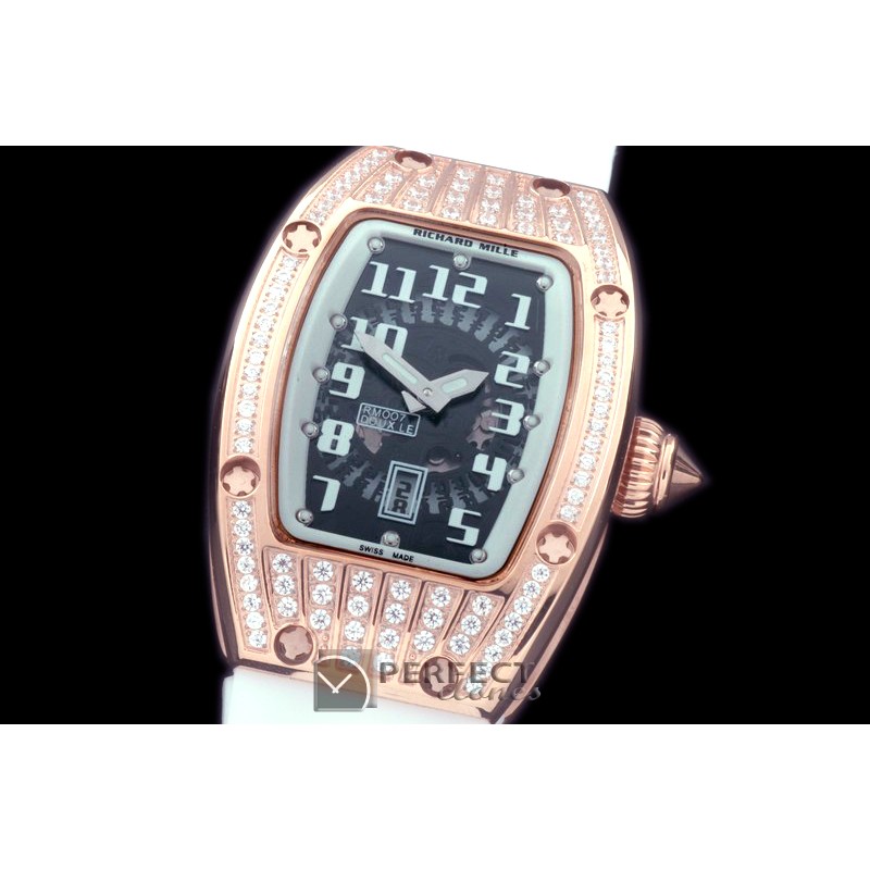 RM007-211D RG/RU/Diam Black/White Asian 21J Decorated