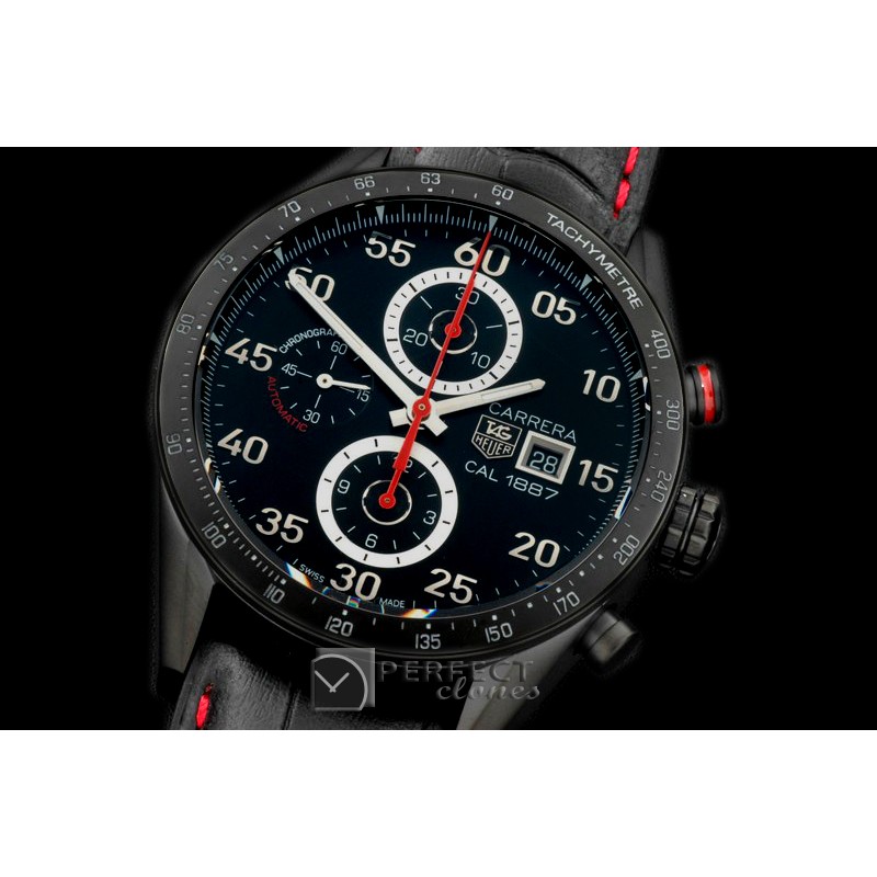 TG1887-213L Carrera 1887 Date Chrono PVD/LE Black A-7750