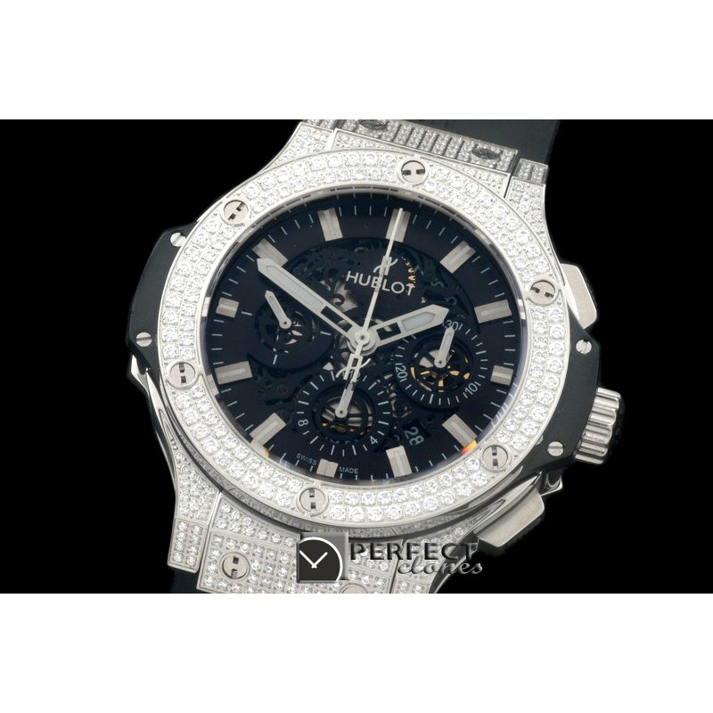 HAB00101D Aero Bang SS/RU/Diam Black Skeleton A-7750