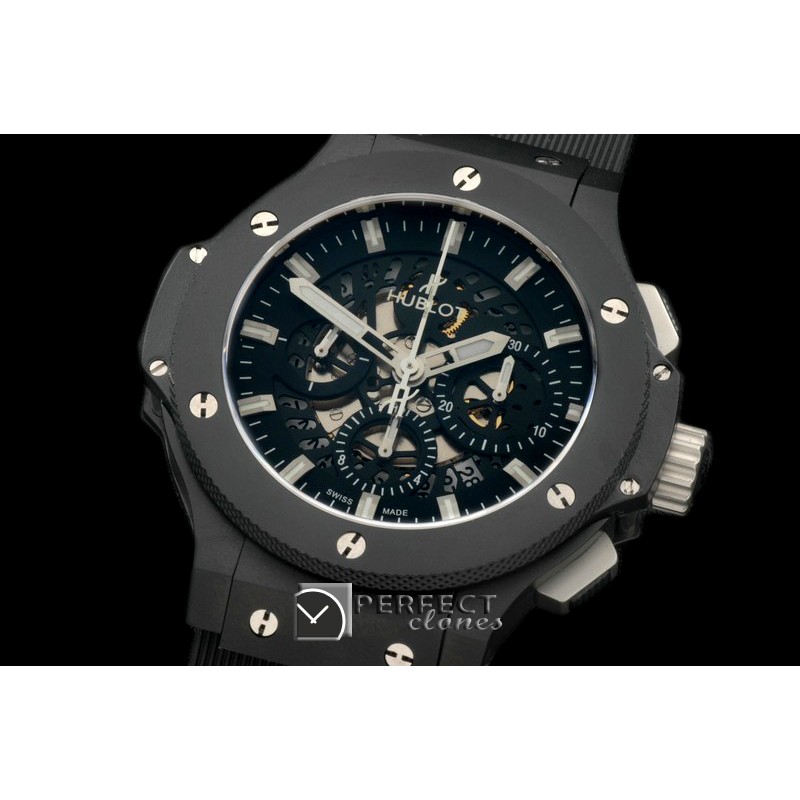 HAB00121 Aero Bang PVD/RU Black Skeleton A-7750