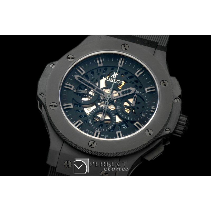 HAB00123 Aero Bang PVD/RU All Black Skeleton A-7750