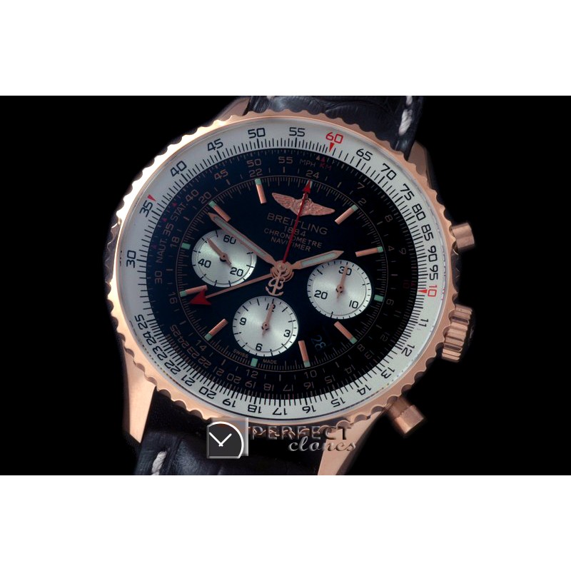BLNVGMT-112L Navitimer GMT RG/LE Black A-7500