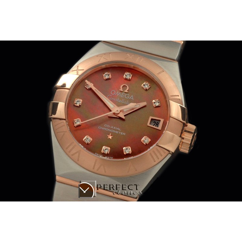 OMCO00809 Double Eagle Ladies Auto SS/RG Brown Diamonds J-Miyota
