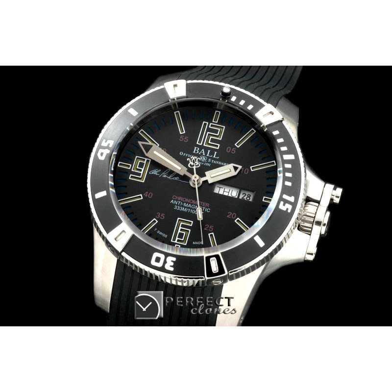 BALL10059 Hydrocarbon DayDate SS/LE Black J-Miyota 8205