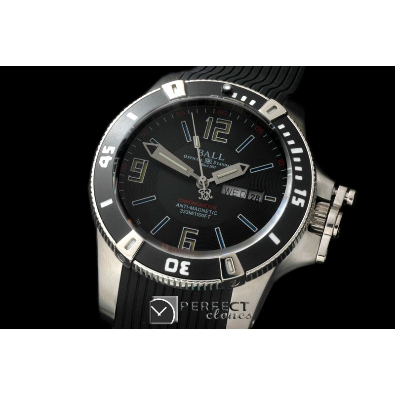 BALL10053 Hydrocarbon DayDate SS/LE Black J-Miyota 8205