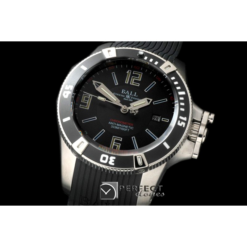 BALL10003 HydrocarbonDate SS/LE Black J-Miyota 8205