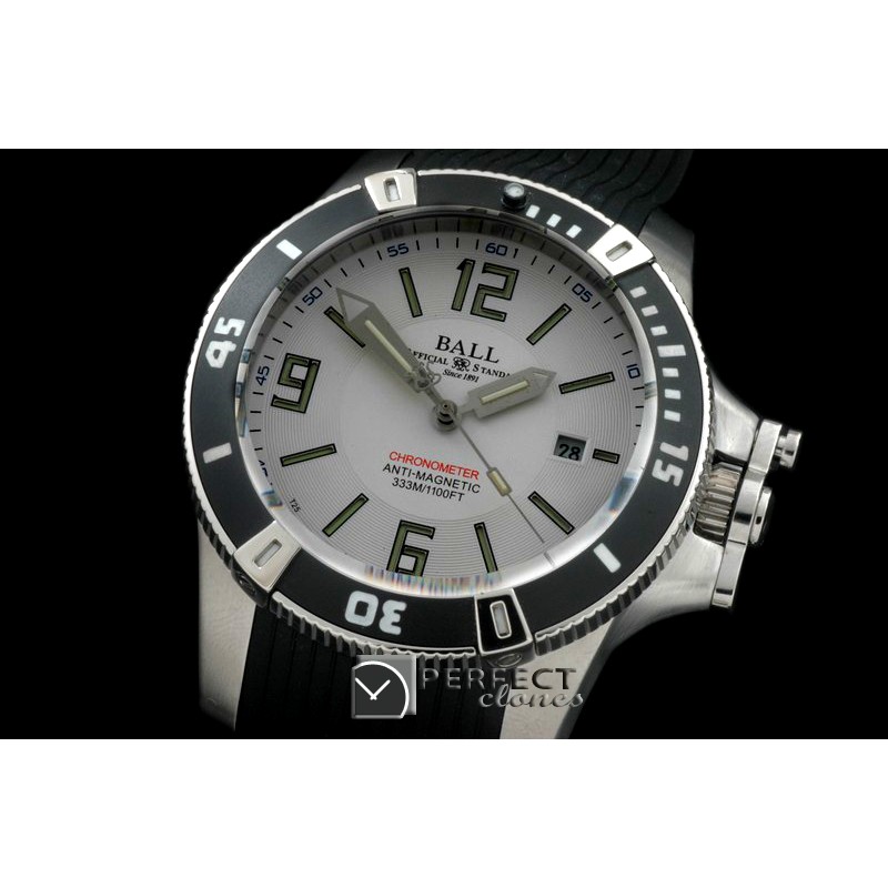 BALL10001 HydrocarbonDate SS/LE White J-Miyota 8205