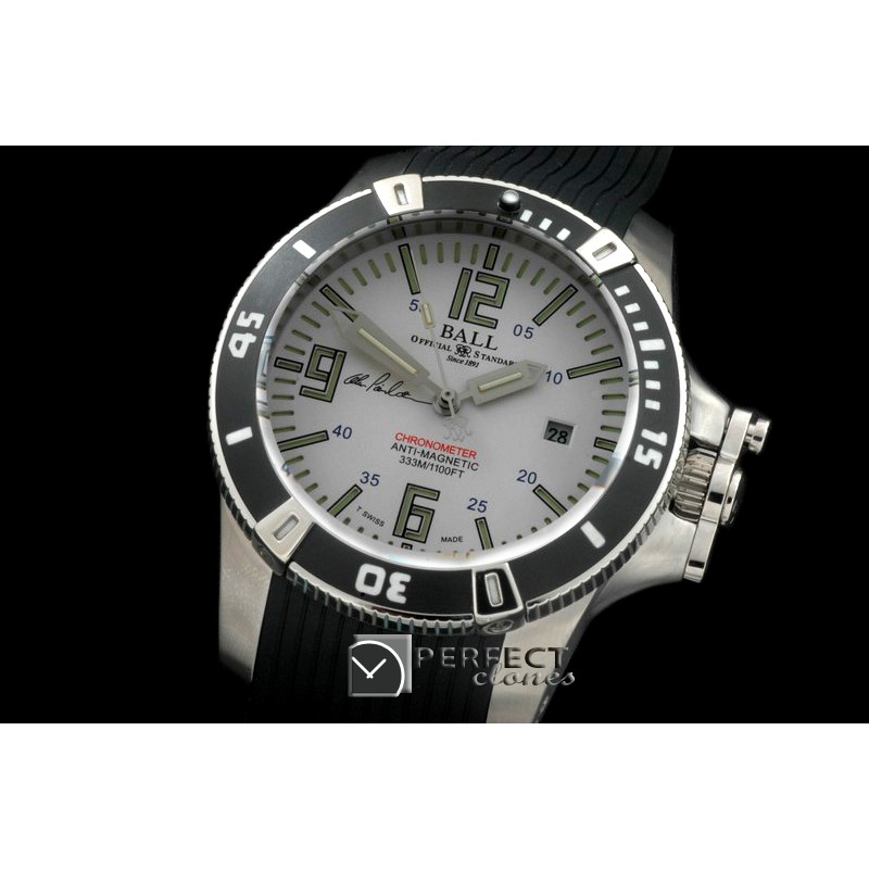 BALL10006 HydrocarbonDate SS/LE White J-Miyota 8205