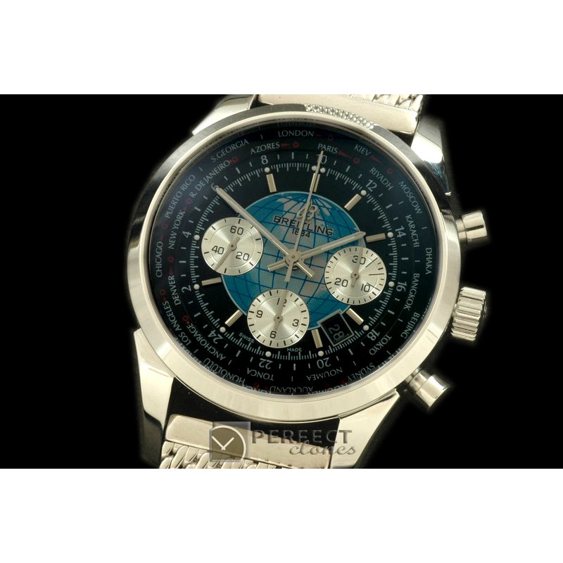 BLT01037S TransOcean Chrono Unitime Chrono SS/LE Black A-77528