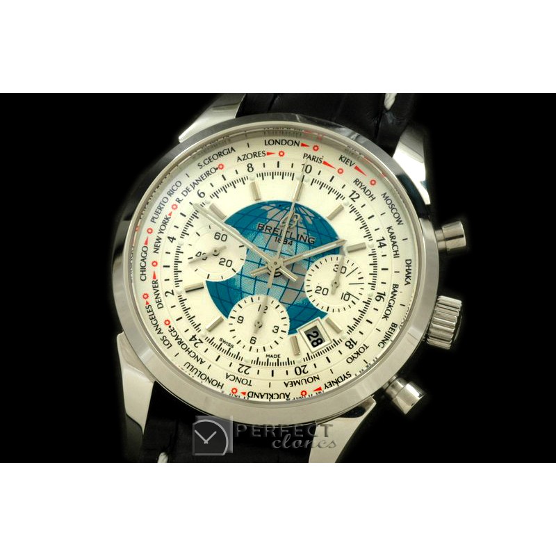 BLT01036L TransOcean Chrono Unitime Chrono SS/LE White A-77528