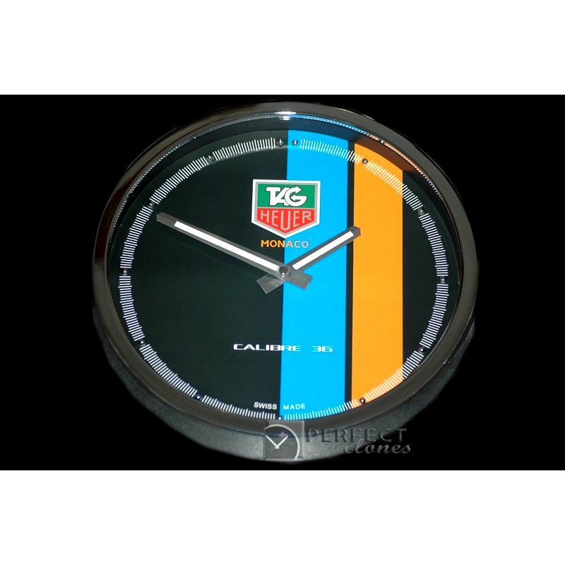 TGDC10002 Dealer Clock Monaco Gulf Style SS/Blk Swiss Quartz