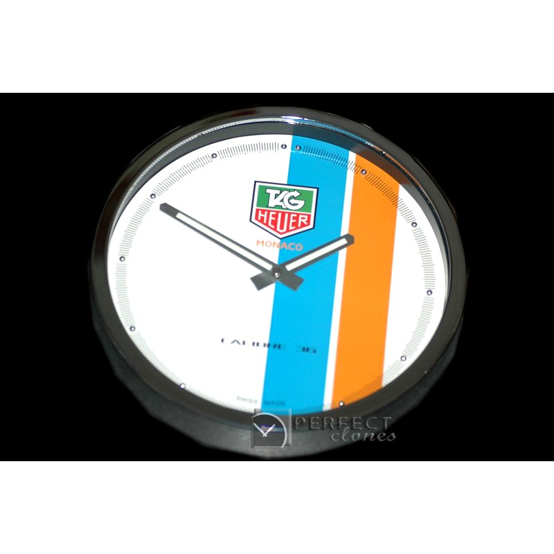 TGDC10001 Dealer Clock Monaco Gulf Style SS/Wht Swiss Quartz