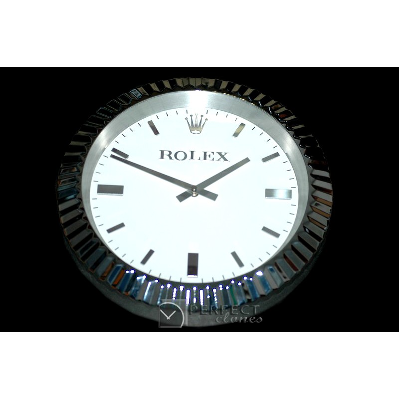 RLDC40002 Dealer Clock SuperOcean Style SS/Wht Swiss Quartz