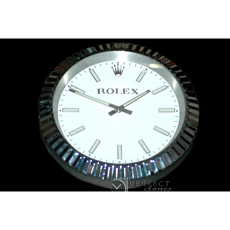 RLDC40001 Dealer Clock SuperOcean Style SS/Wht Swiss Quartz