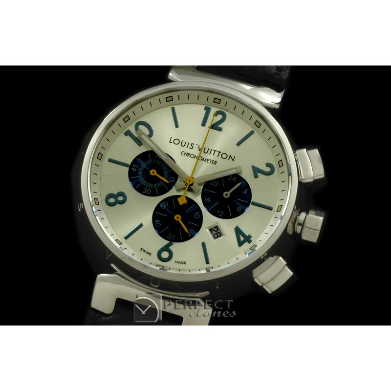 LV20001 Tambour Chronograph Men SS/LE White Jap Qtz