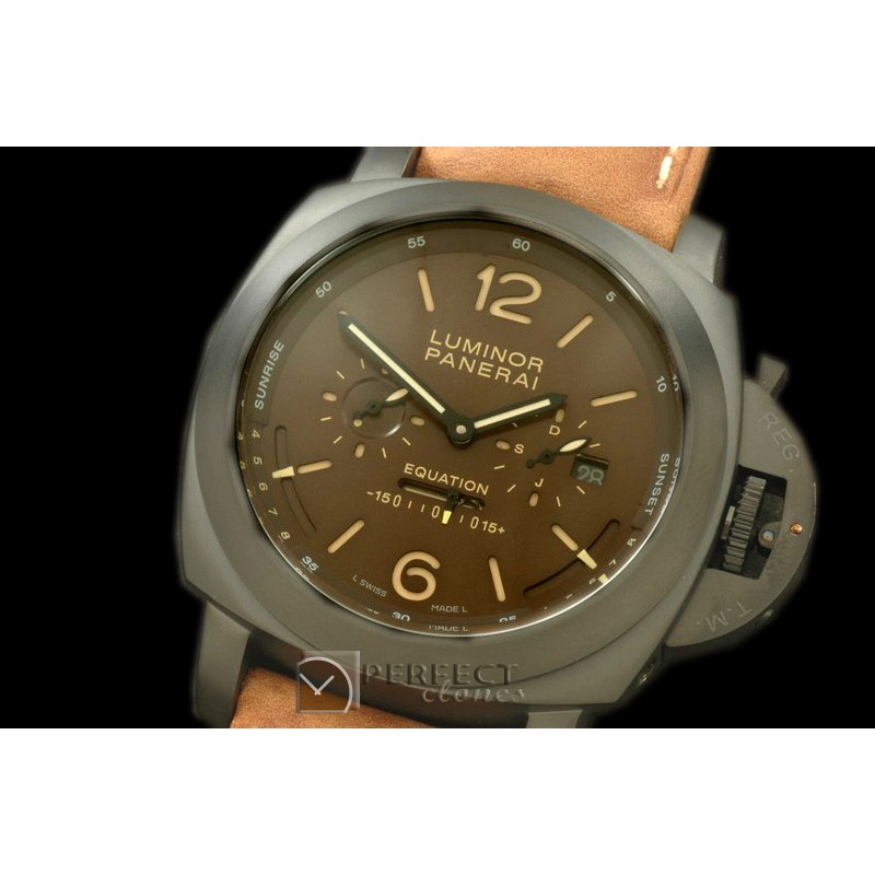 PN36504 Pam 365 195Tourbillon Equation of Time SS/LE Brown Asi