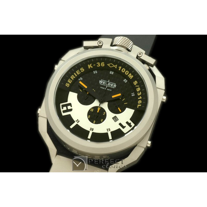 WLD30053 K36 Chronograph SS/RU Black/Yellow Jap Qtz