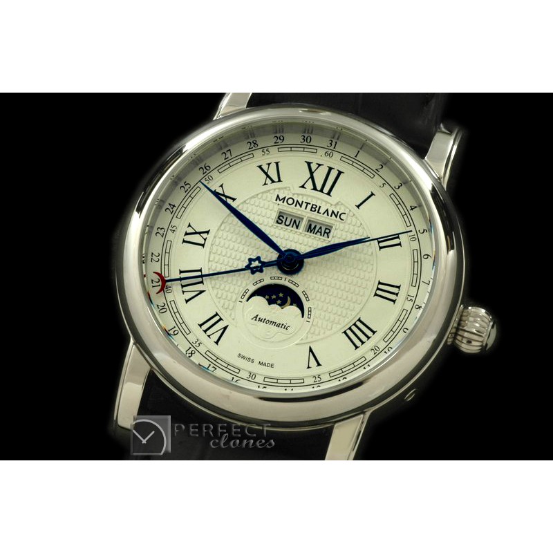 PPCA10021 Classic Perpetual Calendar SS/LE White Asian 2813