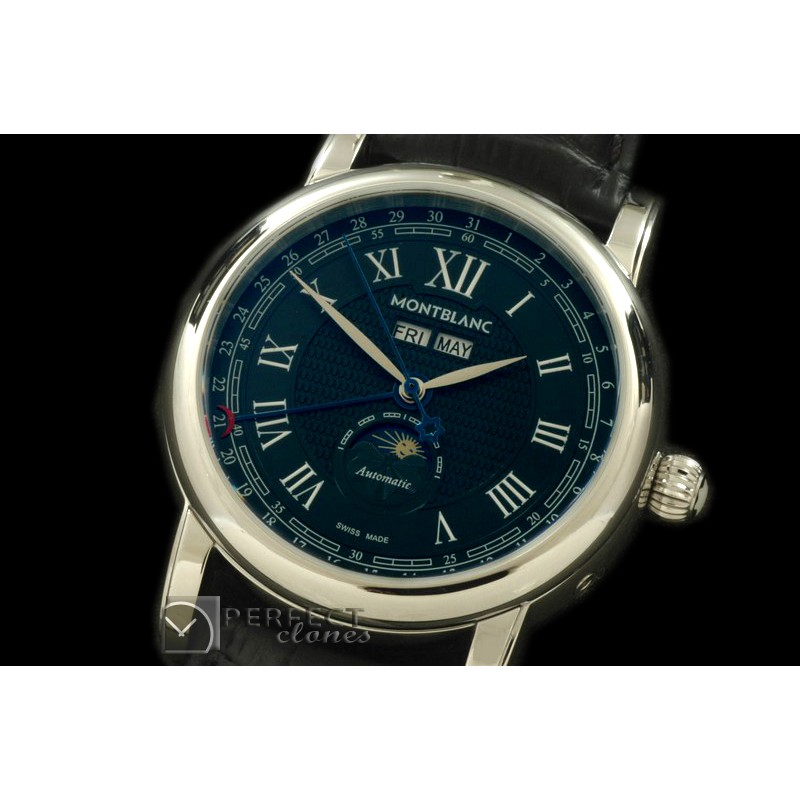 PPCA10022 Classic Perpetual Calendar SS/LE Black Asian 2813