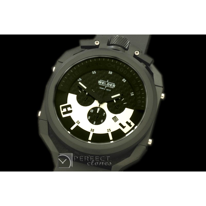 WLD30056 K36 Chronograph PVD/RU Black/White Jap Qtz