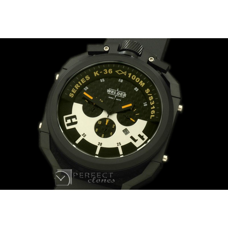 WLD30058 K36 Chronograph PVD/RU Black/Yellow Jap Qtz