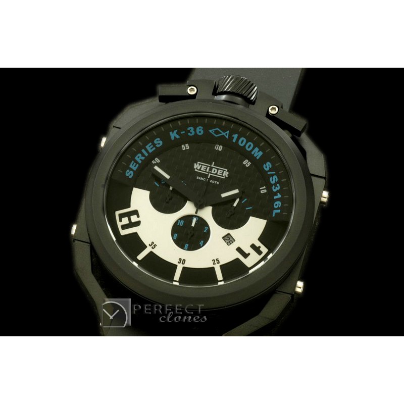 WLD30059 K36 Chronograph PVD/RU Black/BlueJap Qtz