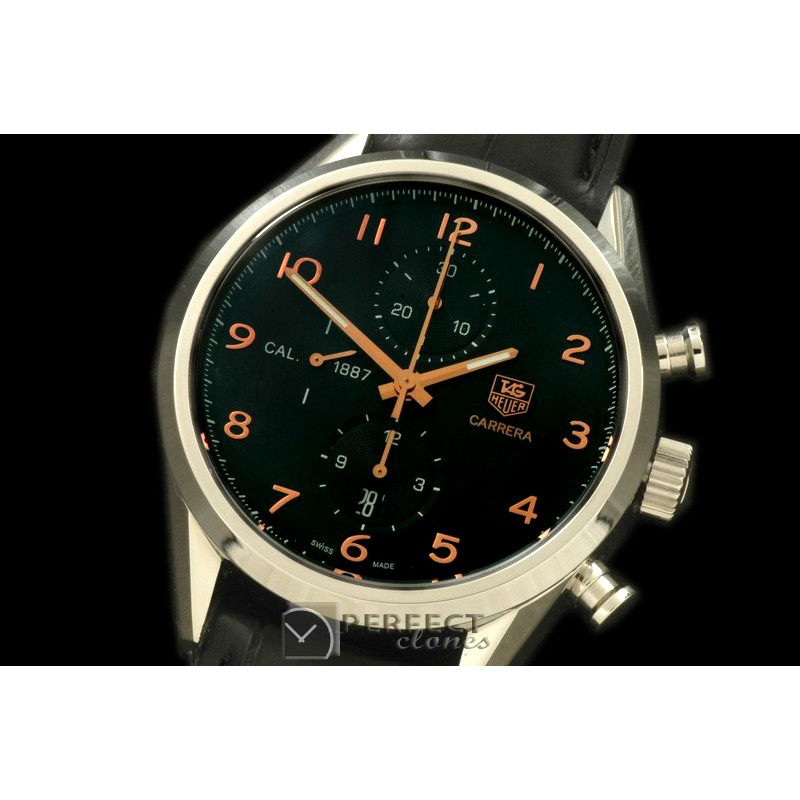 TG1887-007L Carrera 1887 Vintage Chrono SS/LE Black A-7750