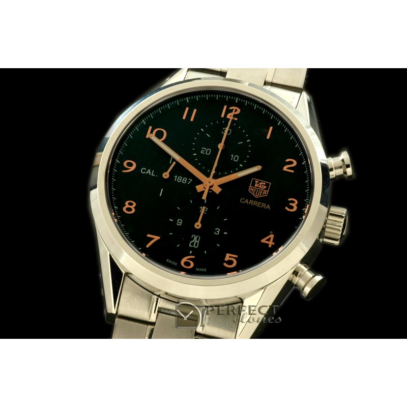 TG1887-007 Carrera 1887 Vintage Chrono SS/SS Black A-7750