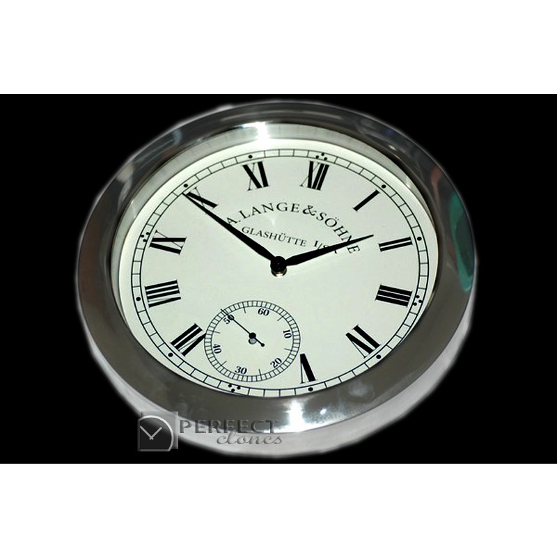 ALDC10001 Dealer Clock Lange 1 Style SS/Wht-Roman Swiss Quartz