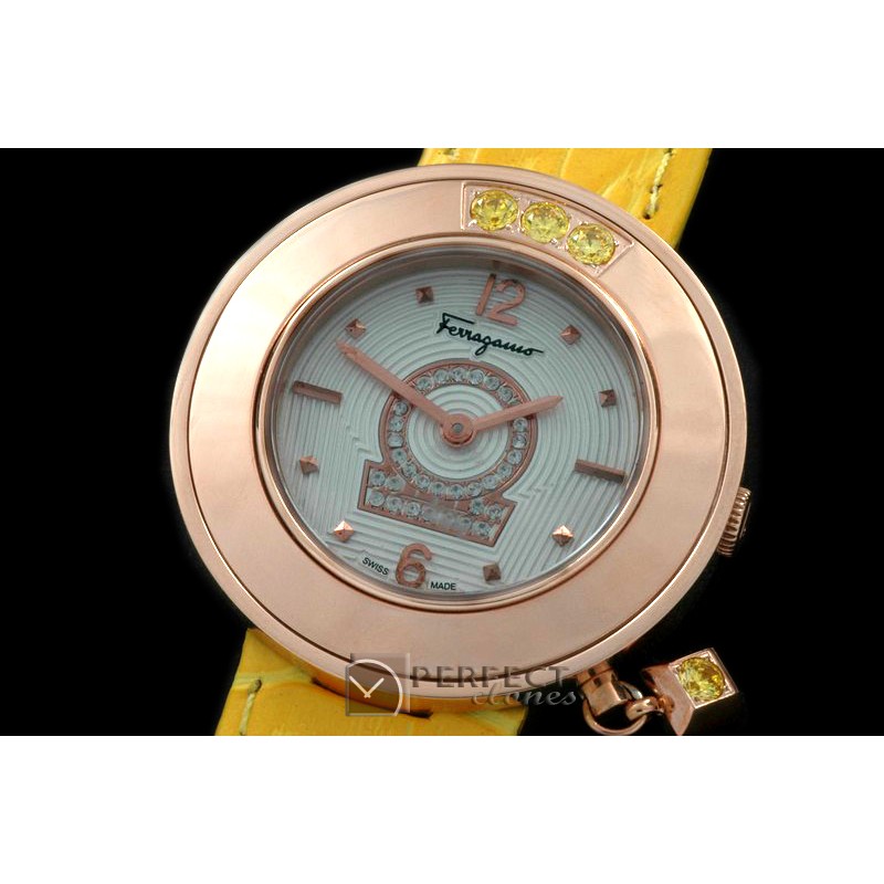 FGM01037 Gaucino Sparkling Ladies RG/LE White/Yellow Swiss Quart