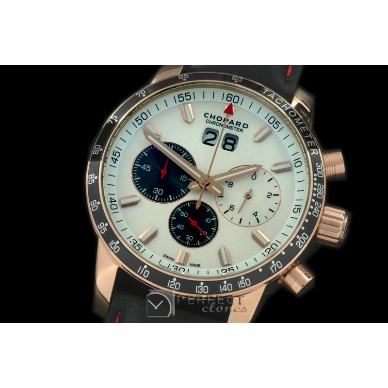 CPJI-111 Jacky Ickx Big Date Chrono RG/LE White Swiss Qtz