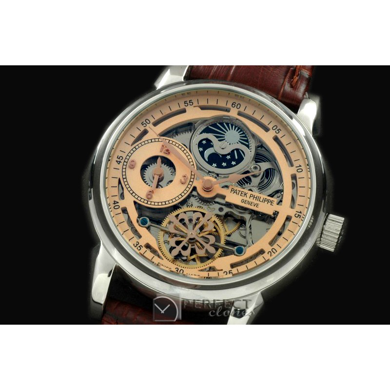 PPDT10003 Skeleton Duo Time/Moon Phase SS/LE R-Gold Asian 2813