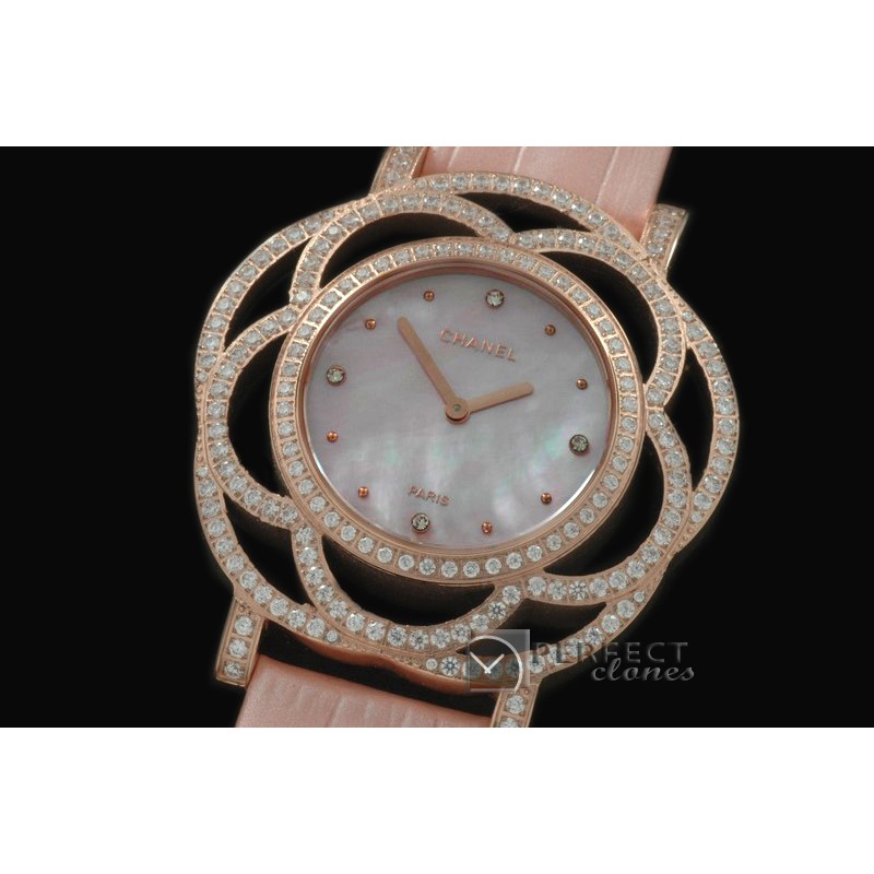 CHJW-112 Jewellery Watches Ladies RG/Diam/LE MOP Salmon Swiss Qt