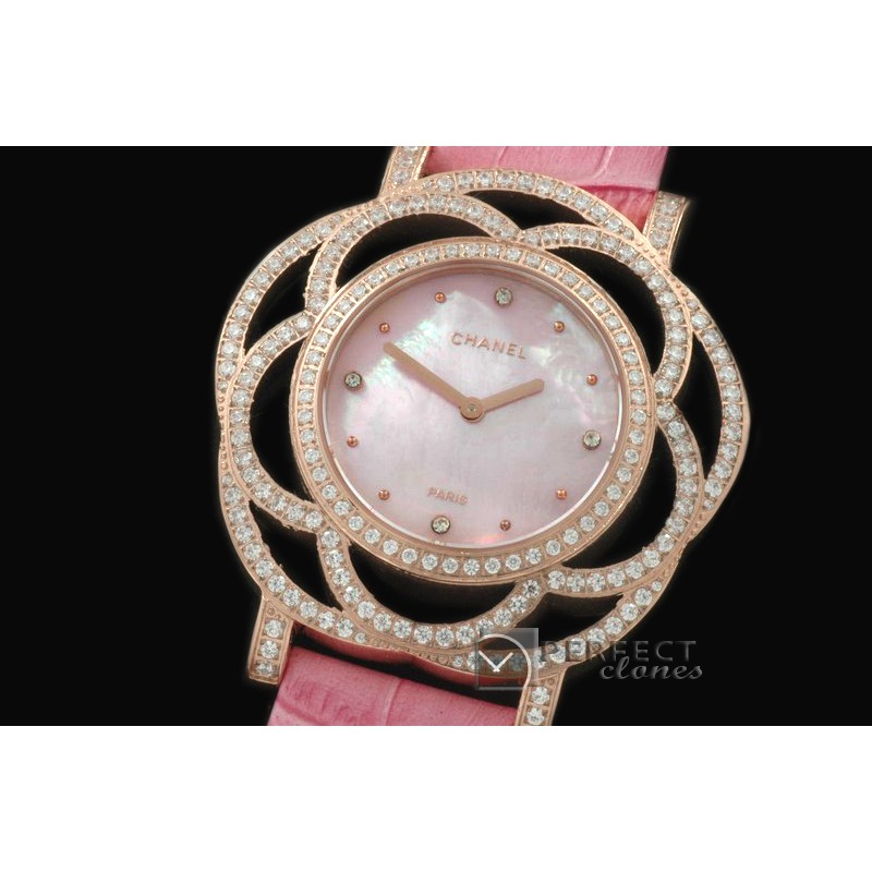 CHJW-114 Jewellery Watches Ladies RG/Diam/LE MOP Pink Swiss Qtz