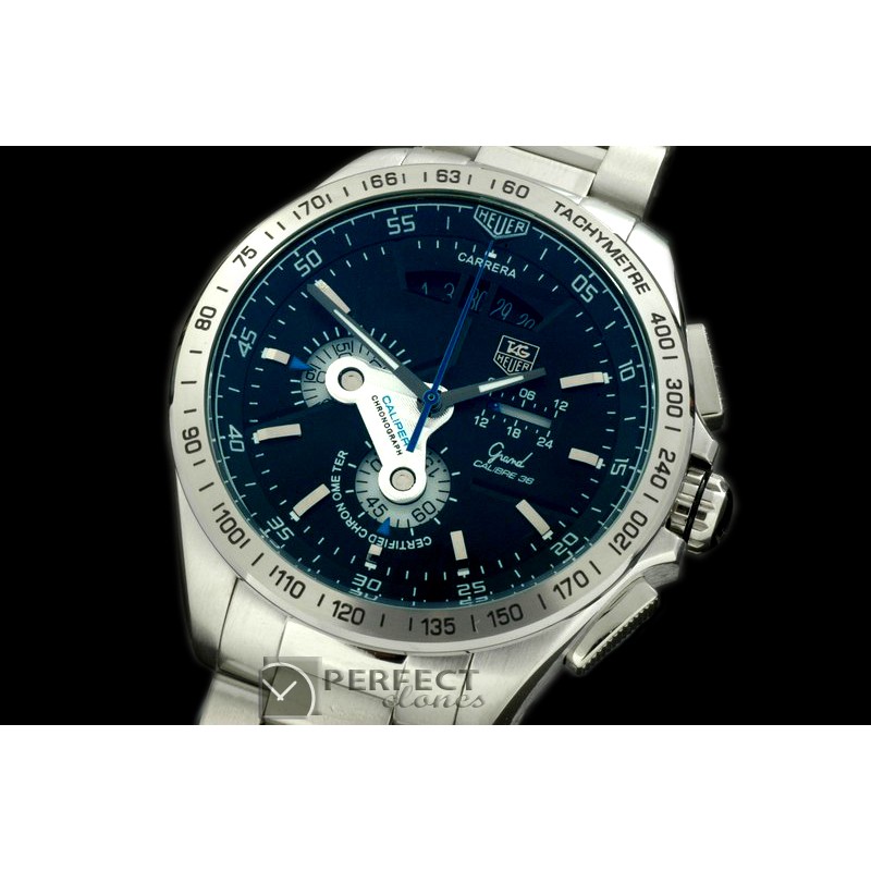 TGCA36-10102 Grand Carrera Calibre 36 SS/SS Black/Blue Jap OS Qt