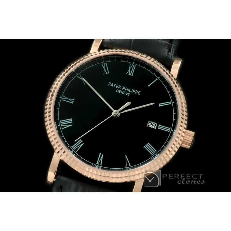 PP00127 Calastrava Automatic RG/LE Black Asian 2824