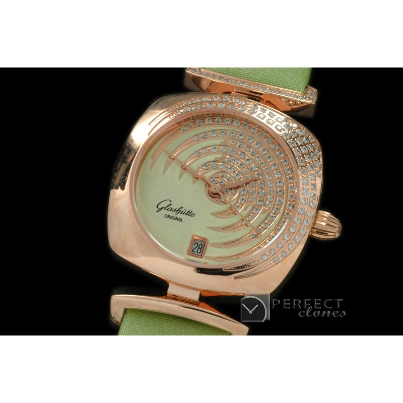 GLPV-119 Pavonina Ladies RG/ST Lime Green Swiss Quartz