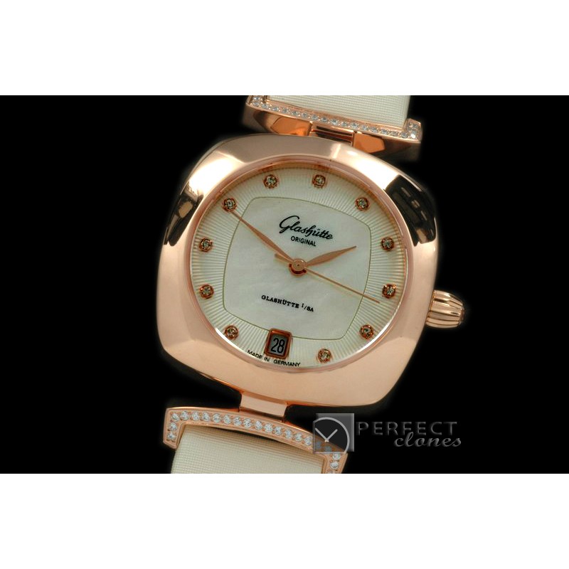 GLPV-011 Pavonina Ladies RG/ST White Swiss Quartz