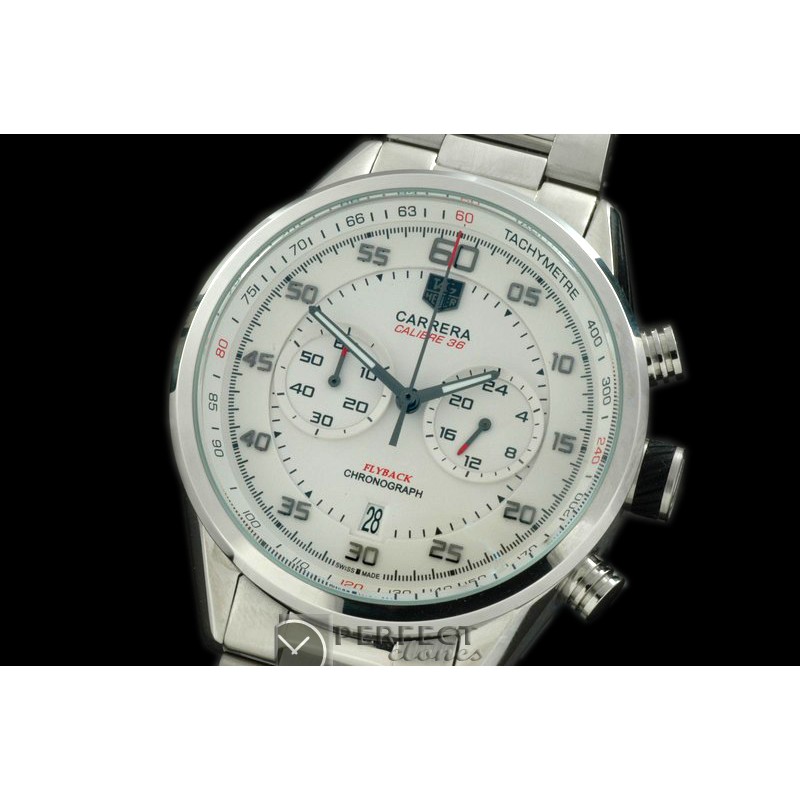TG-50-101S Carrera 50yrs Chrono SS/SS White Jap OS2Quartz