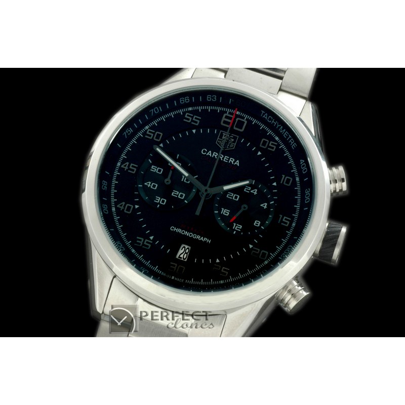 TG-50-102S Carrera 50yrs Chrono SS/SS Black Jap OS2Quartz