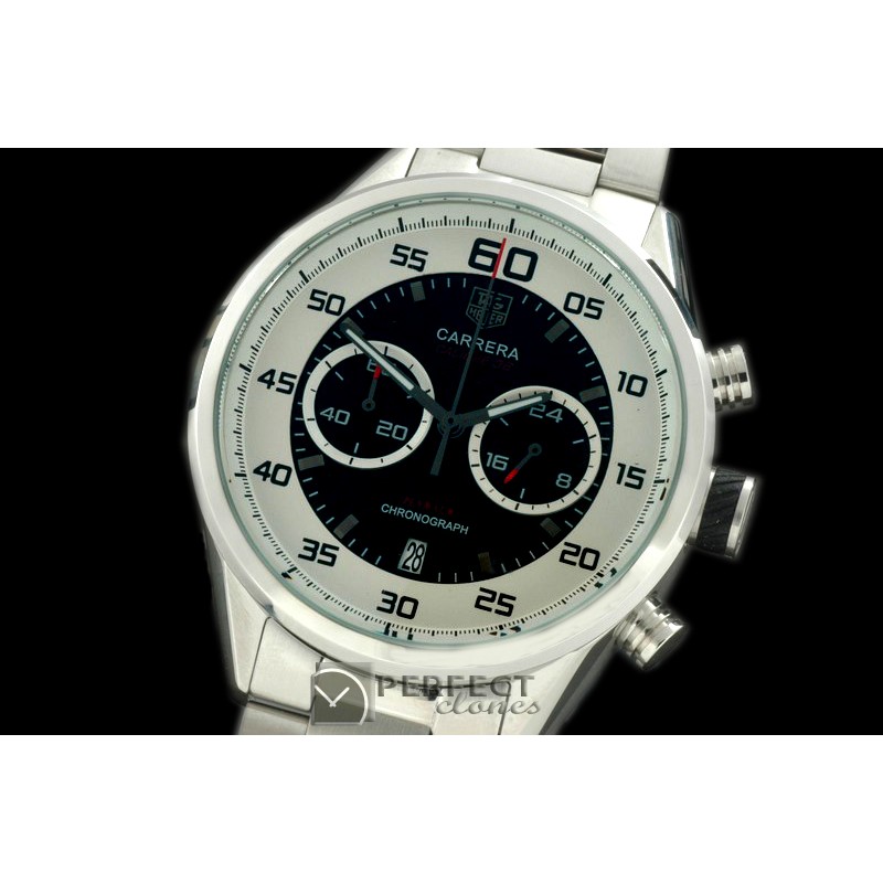 TG-50-103S Carrera 50yrs Chrono SS/SS White/Black Jap OS2Quart