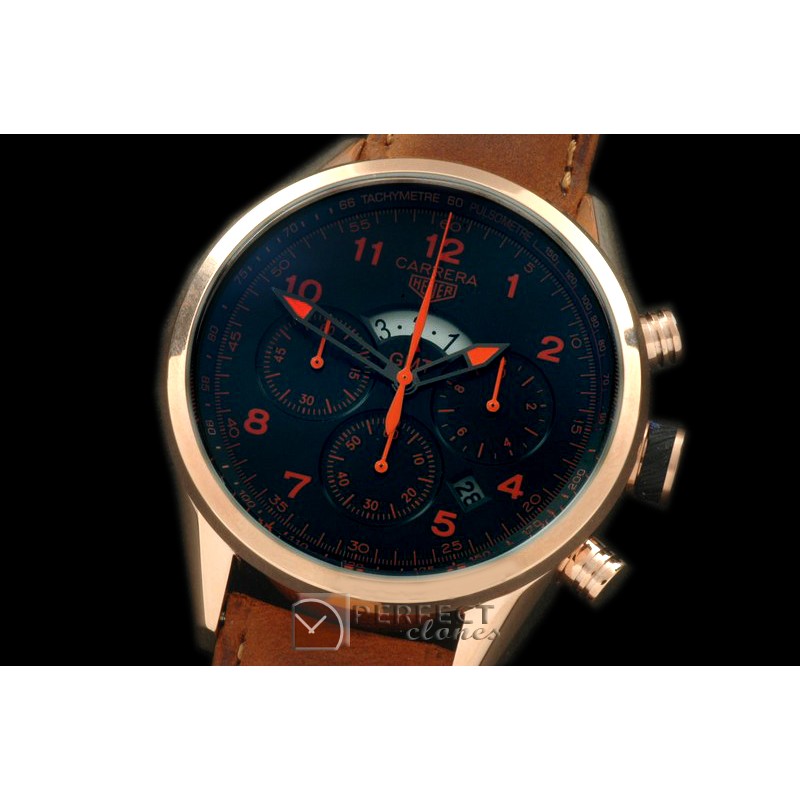 TG-GMT-114L Carrera 50yrs GMT Chrono RG/LE Black Jap OS2Quartz