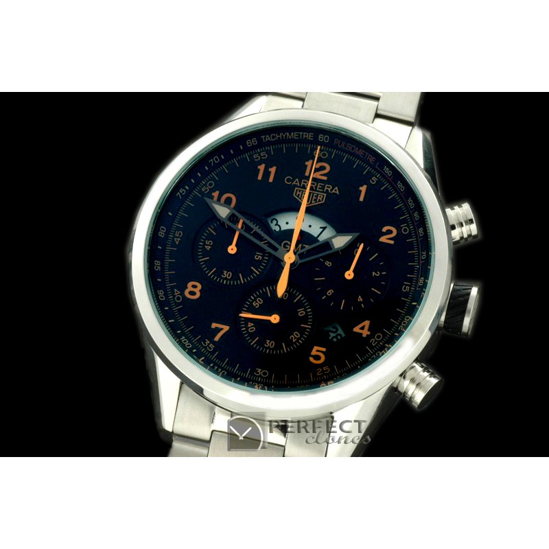 TG-GMT-103S Carrera 50yrs GMT Chrono SS/SS Black Jap OS2Quartz