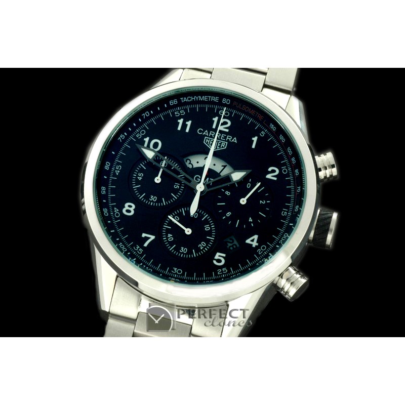 TG-GMT-102S Carrera 50yrs GMT Chrono SS/SS Black Jap OS2Quartz